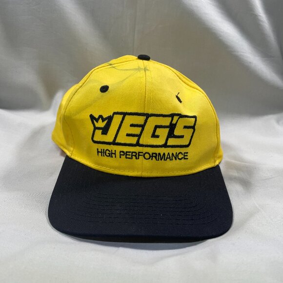VINTAGE JEGS High Performance Snapback Hat | Yellow | Official Racing | 90s - Picture 1 of 6
